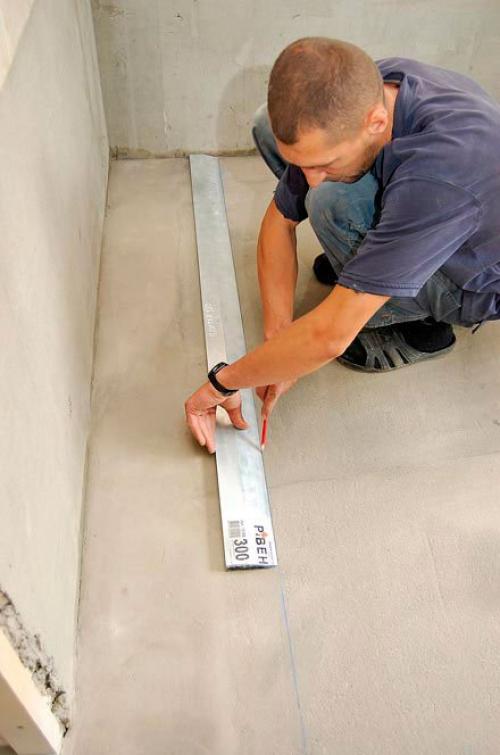 Как положить половую плитку на бетонный пол. Разметка