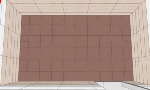 Укладка плитки в ванной комнате на пол. Предварительная раскладка