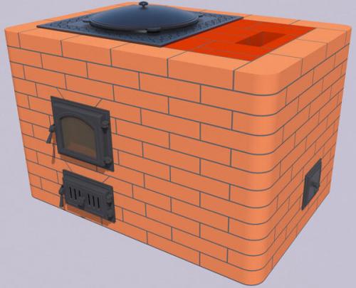 Квадратная печь для казана своими руками. Из кирпича