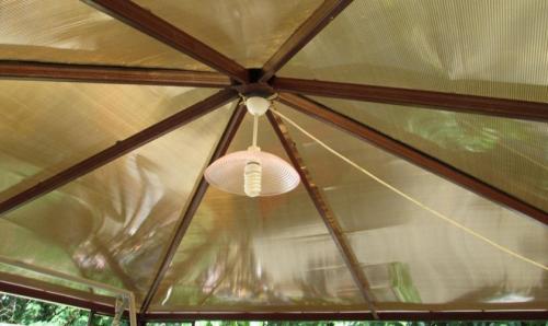 Потолок из ткани в беседке. Чем обшить потолок в беседке