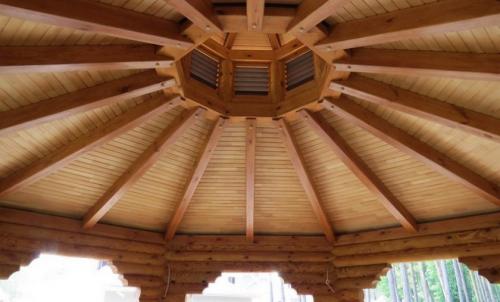 Потолок из ткани в беседке. Чем обшить потолок в беседке