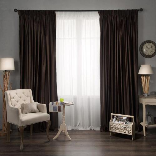 Коричневые шторы в различных интерьерах. Плюсы и минусы использования коричневых штор в интерьере 04 Коричневые шторы в различных интерьерах. Плюсы и минусы использования коричневых штор в интерьере 04