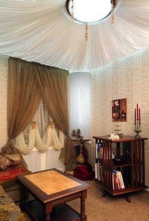 Парусный потолок. Драпировка потолка создаст нужный стиль