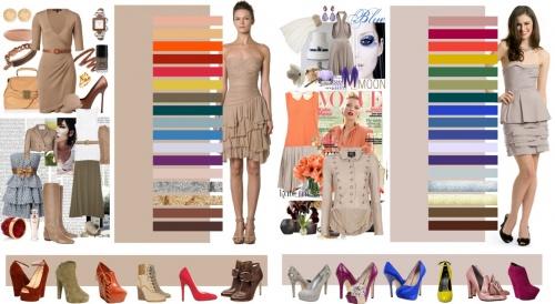 Сочетание зеленого и бежевого в одежде. Особенности бежевого цвета