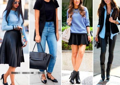 Сочетание серо-голубого цвета в одежде. Сочетание голубого цвета в одежде