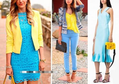 Сочетание серо-голубого цвета в одежде. Сочетание голубого цвета в одежде