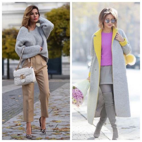 Сочетание жёлтого и серого в одежде. Серый и желтый – два главных цвета 2021 года, сочетания в одежде