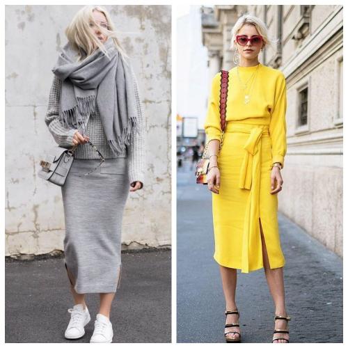 Сочетание жёлтого и серого в одежде. Серый и желтый – два главных цвета 2021 года, сочетания в одежде