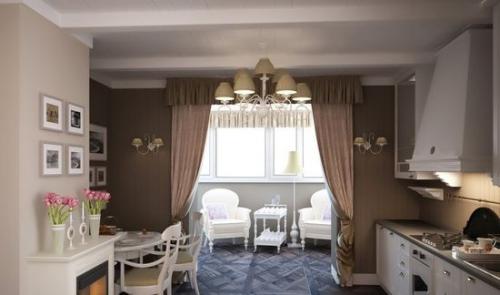 Шторы на бежево-коричневую кухню. Варианты выбора штор для коричневой кухни: основные сочетания цветов
