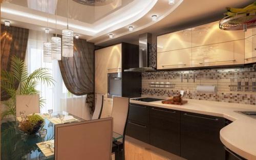 Шторы на бежево-коричневую кухню. Варианты выбора штор для коричневой кухни: основные сочетания цветов