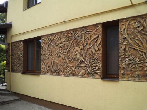 Декоративные накладки на фасад дома. Архитектурные элементы стен фасада