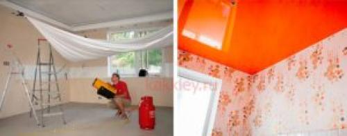 Нужно ли снимать обои под натяжной потолок. Можно ли сделать натяжной потолок, если уже наклеены обои?