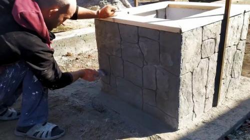 Фасад своими руками из плиточного клея. Процесс создания имитации каменной кладки