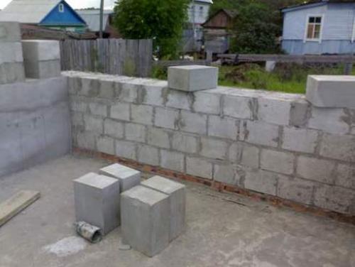 Проект дачного дома 6х6 из блоков. Возведение стен