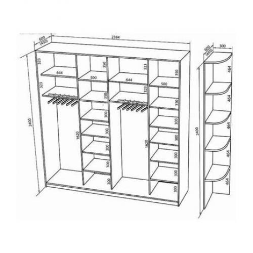 Установка дверей купе в нишу. Разработка дизайна и чертежа