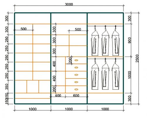 Установка дверей купе в нишу. Разработка дизайна и чертежа