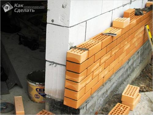 Как сделать дом из пенобетона своими руками. Кладка стен 03