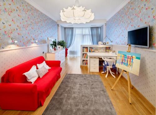 Как поклеить обои в зале. Вертикальное комбинирование 16