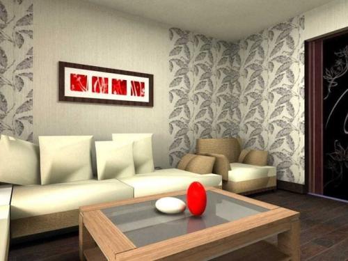 Обои в гостиной двух видов. Основные приемы комбинирования обоев