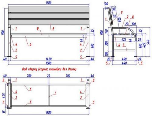 Какие способы крепления элементов при сборке лавок из профильной трубы являются наиболее надежными. Чертежи и размеры скамейки из металла своими руками