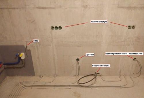 Как сделать дополнительную розетку на кухне. Правила разводки