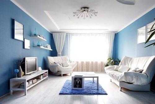 Какие текстуры и материалы подойдут для интерьера, где преобладают белый и синий цвета. КАК ВНЕДРИТЬ БЕЛО-СИНЕЕ СОЧЕТАНИЕ ЦВЕТОВ В ИНТЕРЬЕР ГОСТИНОЙ