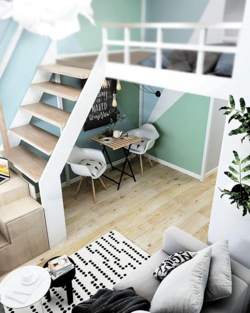 Школа ремонта.  Не так-то просто уместить в 20 м 2 множество зонирований, а именно: 02