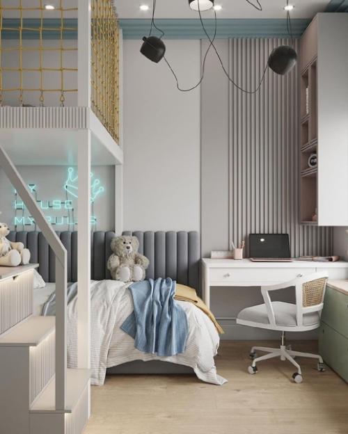 В маленькой детской важно создать уютное и многофункциональное пространство, несмотря на компактные габариты помещения. 02
