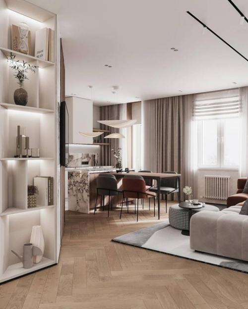 Сочный, насыщенный интерьер квартиры в современном стиле. 04