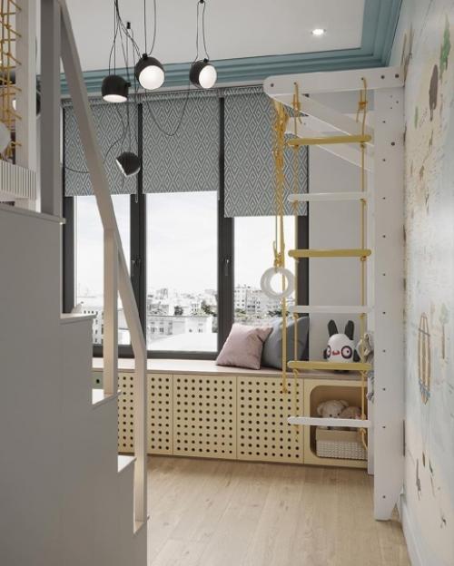 В маленькой детской важно создать уютное и многофункциональное пространство, несмотря на компактные габариты помещения. 04