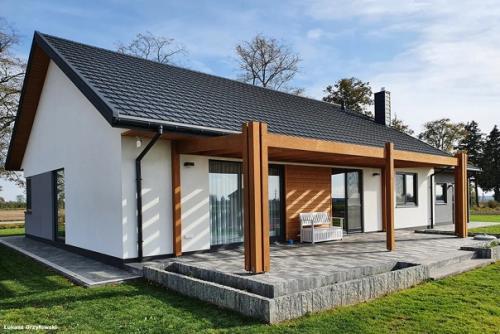 Привлекательный одноэтажный дом с современным внешним Видом. 01