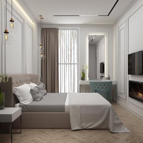 И снова узкая, вытянутая комната длиной 6 м, а шириной 3 м. гостиную к этому проекту смотрите в предыдущей публикации. 02