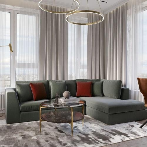 Стильная кухня - гостиная. 08