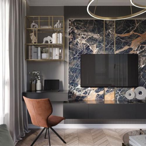 Стильная кухня - гостиная. 06