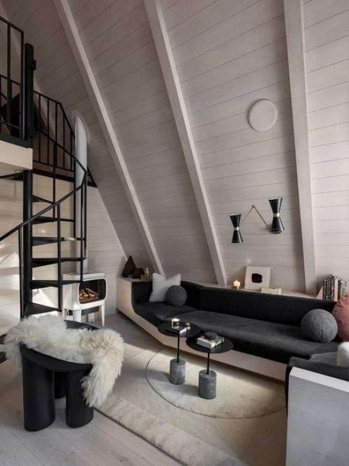 Стильный дизайн небольшого а - Frame домика в лесу. 02