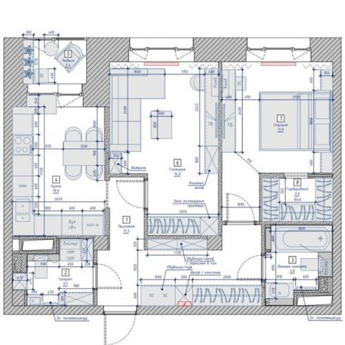 Вкусный дизайн 2-х комнатной квартиры. 09