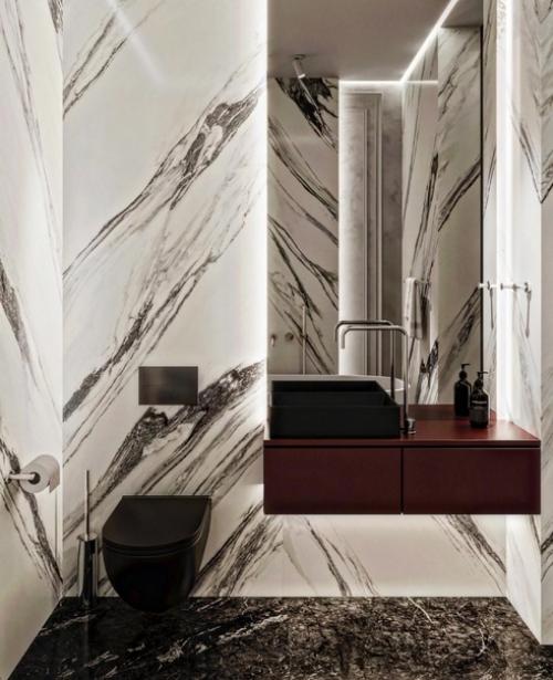 Спальня и ванная комната из проекта квартиры в стиле современная классика. 03