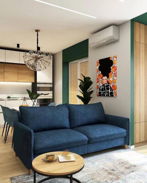 Яркий сочный дизайн квартиры - студии. 01