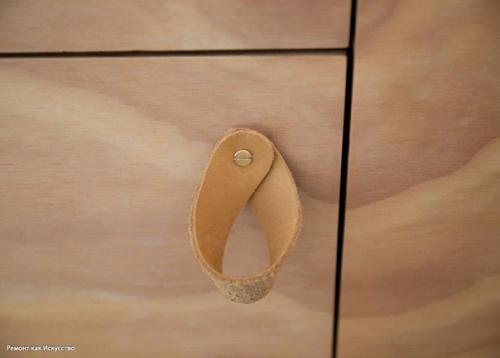 Модный тренд - ручки для мебели из кожи. 06
