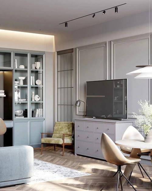 Сочный и яркий интерьер квартиры в современном стиле с интересным декором. 06