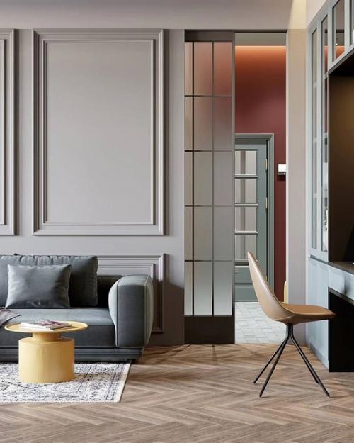 Сочный и яркий интерьер квартиры в современном стиле с интересным декором. 02