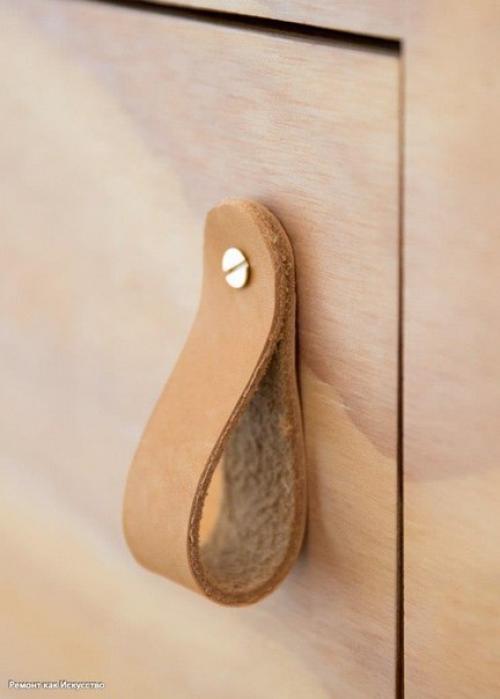 Модный тренд - ручки для мебели из кожи. 05