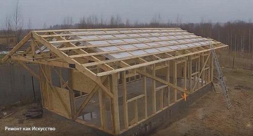 Каркасный гараж из дерева. 06 Каркасный гараж из дерева. 06