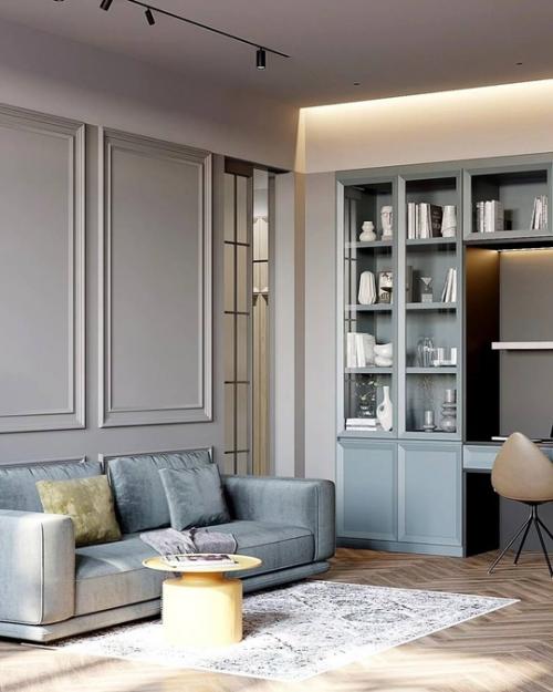 Сочный и яркий интерьер квартиры в современном стиле с интересным декором. 04