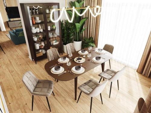 Кухня - гостиная и отдельная столовая в загородном доме. 04