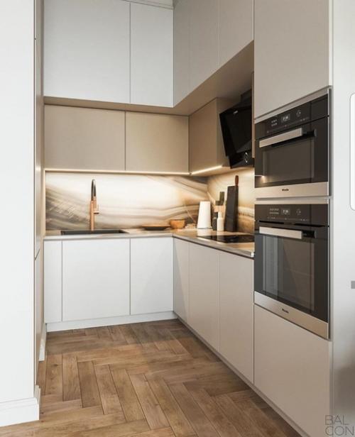 Интерьер кухни - гостиной, площадью 17 кв. 02