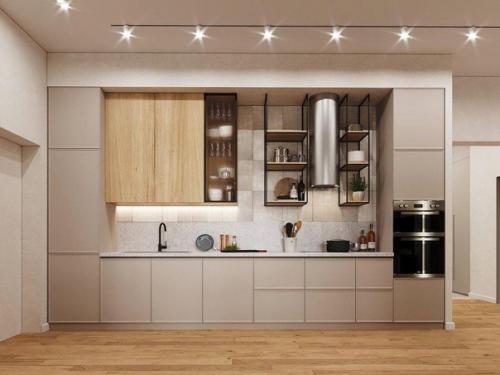 Кухня - гостиная и отдельная столовая в загородном доме. 01