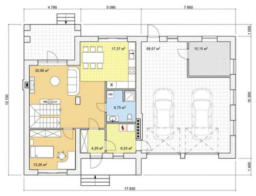 Коттедж мaнcaрднoго типa c тpeмя спaльнями. 02