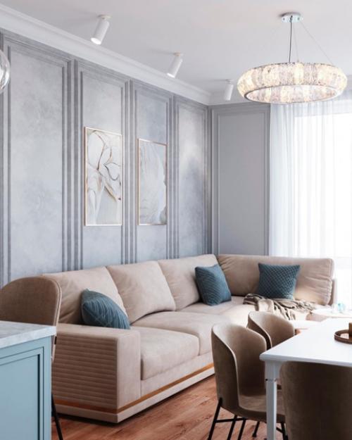 Такой нежный и светлый проект квартиры. 01