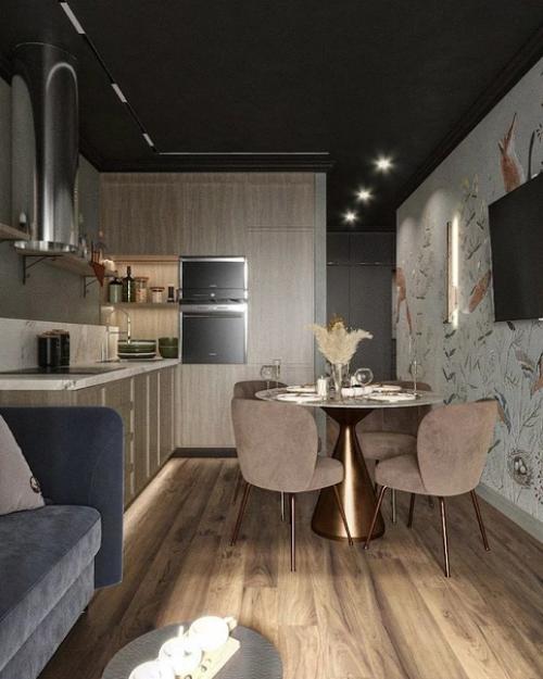 Кухня - гостиная, площадью - 15, 4 кв. 01